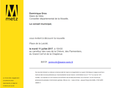 Invitation mairie Metz