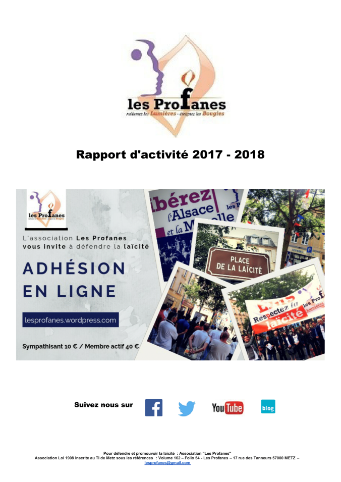 Présentation Les Profanes - rapport d'activité 2017 &amp; 2018-1